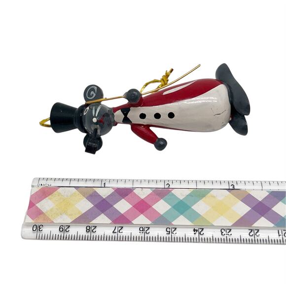 Vintage Wooden Mouse Hanging Christmas Tree Ornament - Picture 4 of 4